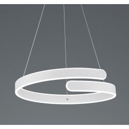 PARMA SOSPENSIONE MODERNA D50 CM BIANCA O CROMO LED 37W LUCE 4000K DIMMERABILE RL - Cristalensi Shop Online