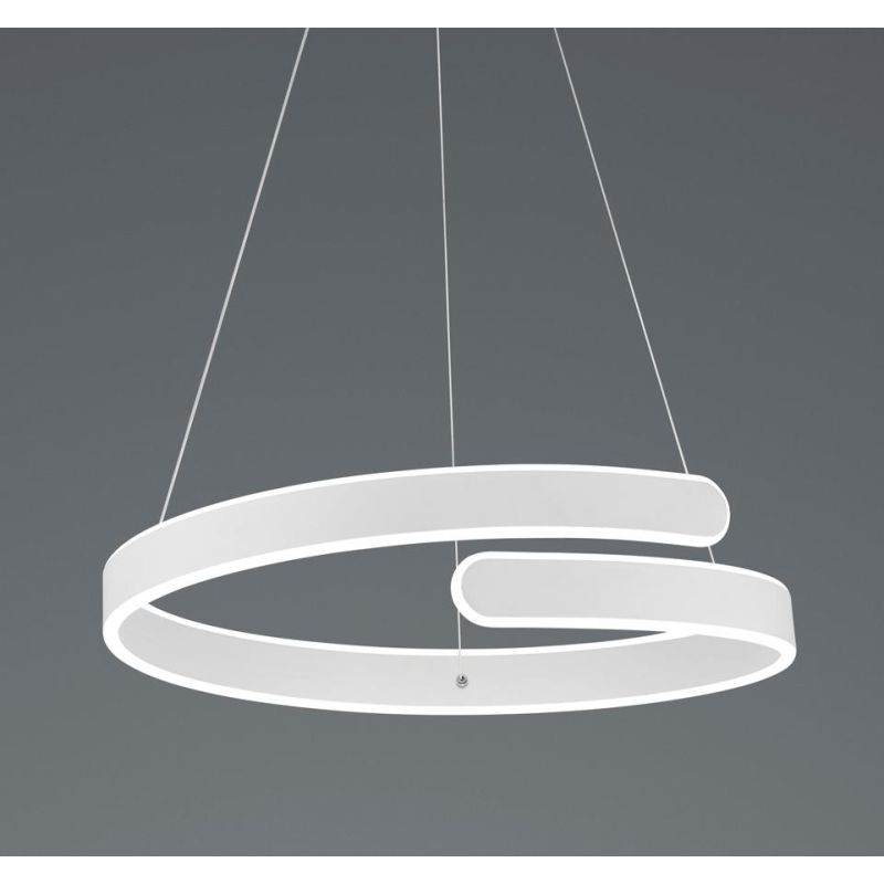 PARMA SOSPENSIONE MODERNA D50 CM BIANCA O CROMO LED 37W LUCE 4000K DIMMERABILE RL - Cristalensi Shop Online
