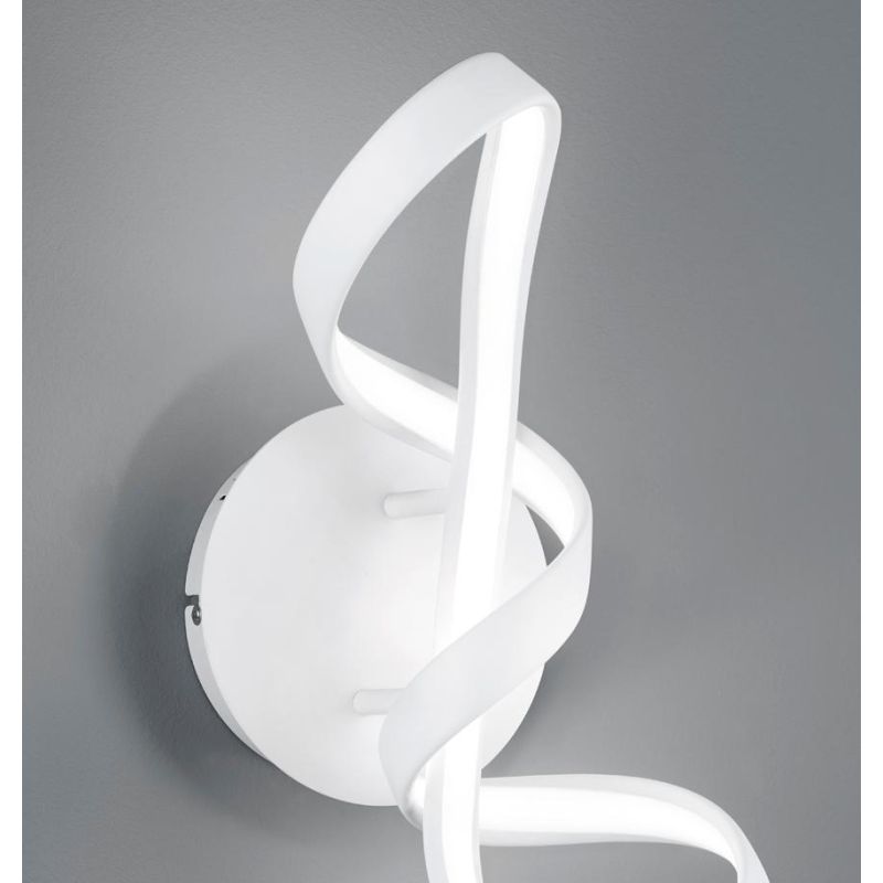 PERUGIA APPLIQUE SINUOSA IN FINITURA BIANCA O CROMO LED 18W LUCE 4000K DIMMERABILE MODERNA RL - Cristalensi Shop Online