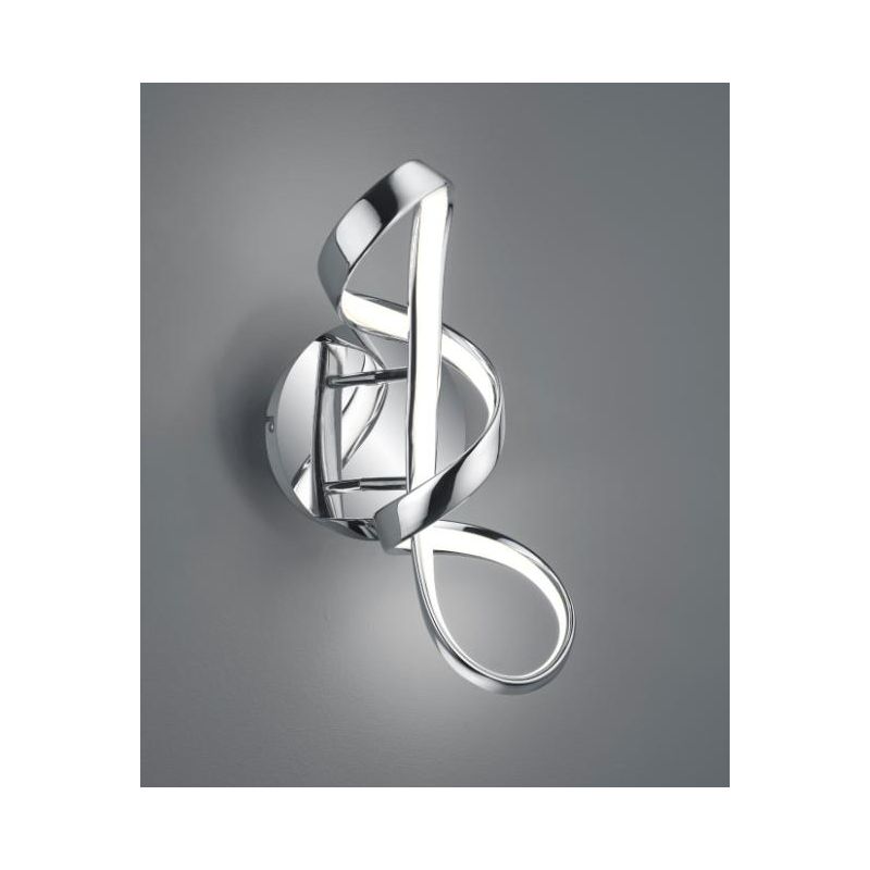 PERUGIA APPLIQUE SINUOSA IN FINITURA BIANCA O CROMO LED 18W LUCE 4000K DIMMERABILE MODERNA RL - Cristalensi Shop Online