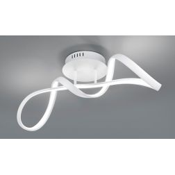 PERUGIA PLAFONIERA SINUOSA IN FINITURA BIANCA O CROMO LED 28W LUCE 4000K DIMMERABILE MODERNA RL - Cristalensi Shop Online 2