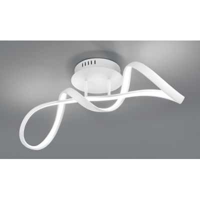 PERUGIA PLAFONIERA SINUOSA IN FINITURA BIANCA O CROMO LED 28W LUCE 4000K DIMMERABILE MODERNA RL - Cristalensi Shop Online