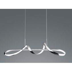 PERUGIA SOSPENSIONE SINUOSA IN FINITURA BIANCA O CROMO LED 37W LUCE 4000K DIMMERABILE MODERNA RL - Cristalensi Shop Online 2