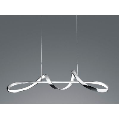 PERUGIA SOSPENSIONE SINUOSA IN FINITURA BIANCA O CROMO LED 37W LUCE 4000K DIMMERABILE MODERNA RL - Cristalensi Shop Online