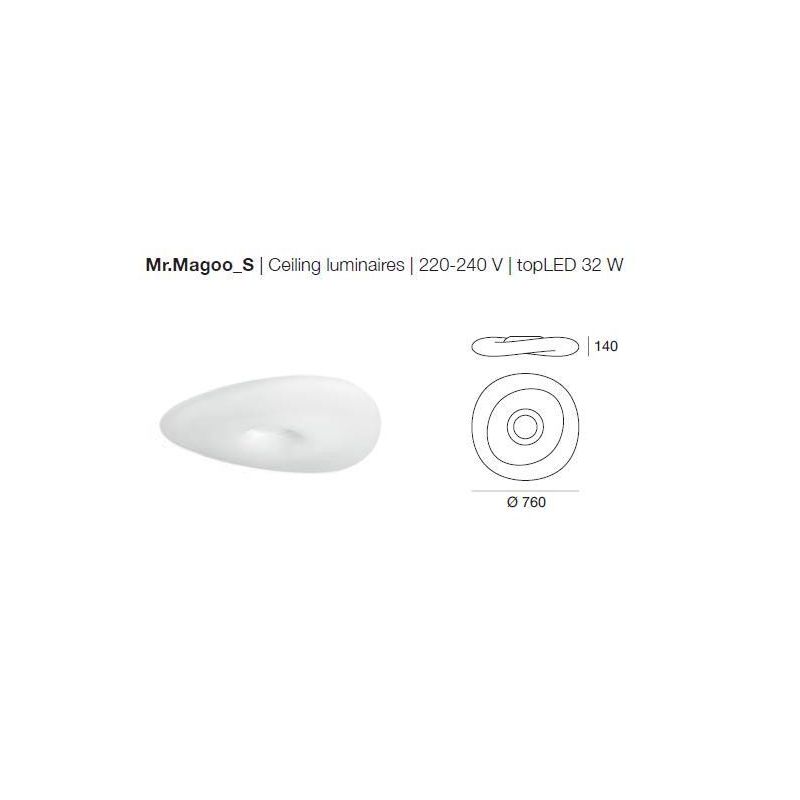 MR MAGOO PLAFONIERA DI LINEA LIGHT DIAMETRO 76 CM LED 32W MODERNA STILNOVO MA&DE - Cristalensi Shop Online
