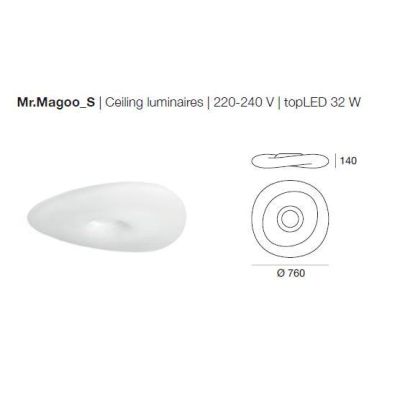 MR MAGOO PLAFONIERA DI LINEA LIGHT DIAMETRO 76 CM LED 32W MODERNA STILNOVO MA&DE - Cristalensi Shop Online