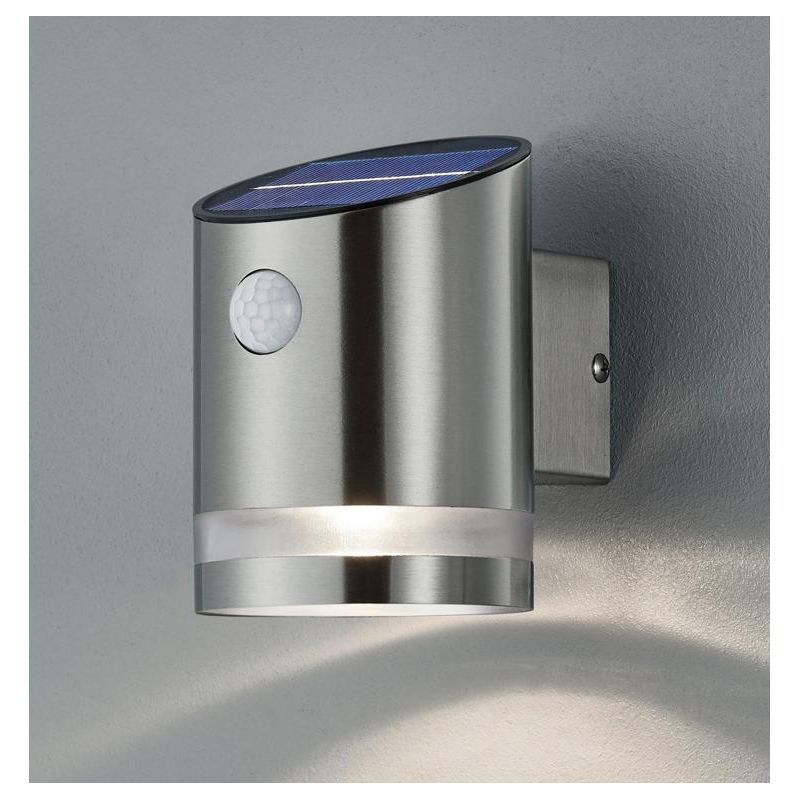 SALTA APPLIQUE AD ENERGIA SOLARE CON SENSORE DI MOVIMENTO IP44 NICHEL O ANTRACITE LED 3W RL - Cristalensi Shop Online