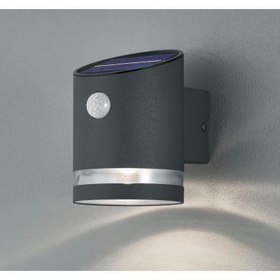 SALTA APPLIQUE AD ENERGIA SOLARE CON SENSORE DI MOVIMENTO IP44 NICHEL O ANTRACITE LED 3W RL - Cristalensi Shop Online