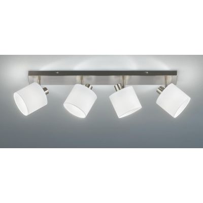 TOMMY BARRA 4 SPOT ORIENTABILI IN METALLO NERO O ACCIAIO SATINATO CON PARALUMI IN TESSUTO L70 CM RL - Cristalensi Shop Online