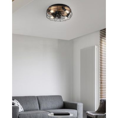 TRONDHEIM PLAFONIERA CON VENTILATORE CON TELECOMANDO 3 FINITURE ATTACCO 4XE27 RL - Cristalensi Shop Online