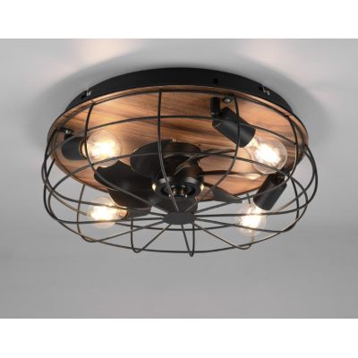 TRONDHEIM PLAFONIERA CON VENTILATORE CON TELECOMANDO 3 FINITURE ATTACCO 4XE27 RL - Cristalensi Shop Online