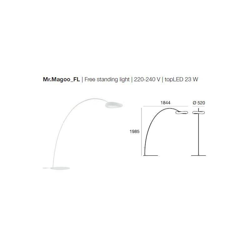 MR MAGOO PIANTANA AD ARCO DI LINEA LIGHT LED 32W MODERNA DIMMERABILE STILNOVO MA&DE - Cristalensi Shop Online