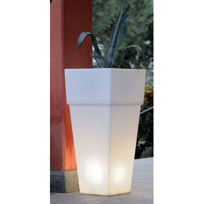 LOUNGE VASO QUADRATO GRANDE PER ESTERNO CON LUCE INTERNA DI SOVIL Sovil - Cristalensi Shop Online