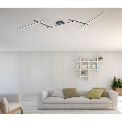 ARVIN PLAFONIERA MODULARE 5 BRACCI LUCE DIRETTA E INDIRETTA LED 30W DIMMERABILE RGBW TRIO LIGHTING - Cristalensi Shop Online