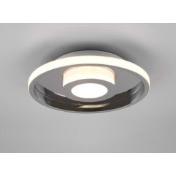 ASCARI PLAFONIERA NERA O CROMO DIAMETRO CM 30 IP44 LED 28W LUCE 3000K DIMMERABILE DESIGN MODERNO TRIO LIGHTING - Cristalensi Sho 2