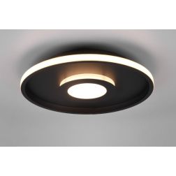 ASCARI PLAFONIERA CROMO O NERA DIAMETRO CM 40 IP44 LED 35W LUCE 3000K DIMMERABILE DESIGN MODERNO TRIO LIGHTING - Cristalensi Sho 2
