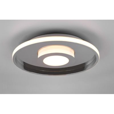 ASCARI PLAFONIERA CROMO O NERA DIAMETRO CM 40 IP44 LED 35W LUCE 3000K DIMMERABILE DESIGN MODERNO TRIO LIGHTING - Cristalensi Sho