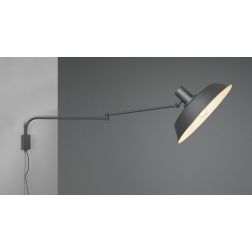 BOLDER APPLIQUE CON BRACCIO SNODATO IN METALLO NERO CON PARALUME A CUPOLA TRIO LIGHTING - Cristalensi Shop Online