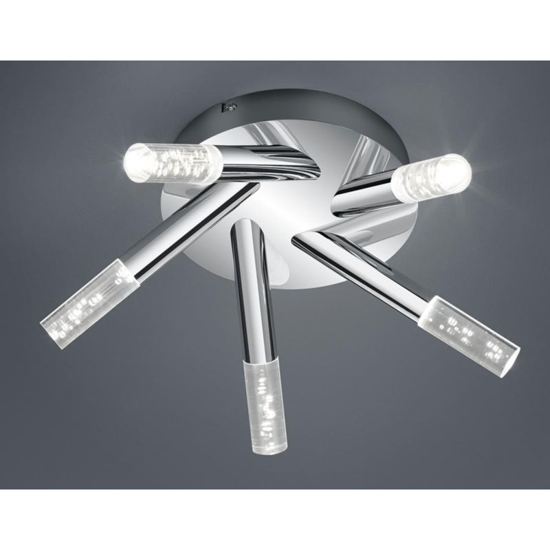 BOLSA PL5 PLAFONIERA IN METALLO CROMATO A LED INTEGRATO IP44 TRIO LIGHTING - Cristalensi Shop Online