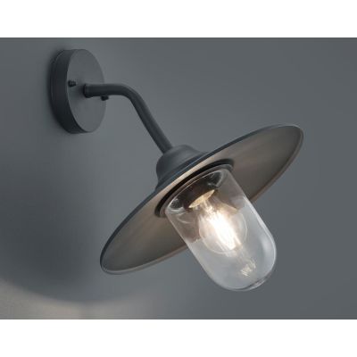 BRENTA APPLIQUE DA ESTERNO CON PIATTINO STILE CLASSICO IP44 ANTRACITE O RUGGINE LUCE DIFFUSA TRIO LIGHTING - Cristalensi Shop On