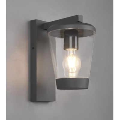 CAVADO APPLIQUE DA ESTERNO IP44 ANTRACITE CON DIFFUSORE TRASPARENTE ALTEZZA CM 28 CLASSICA TRIO LIGHTING - Cristalensi Shop Onli
