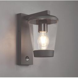 CAVADO APPLIQUE DA ESTERNO IP44 ANTRACITE DIFF. TRASPARENTE SENSORE DI MOVIMENTO H.CM 28 TRIO LIGHTING - Cristalensi Shop Online