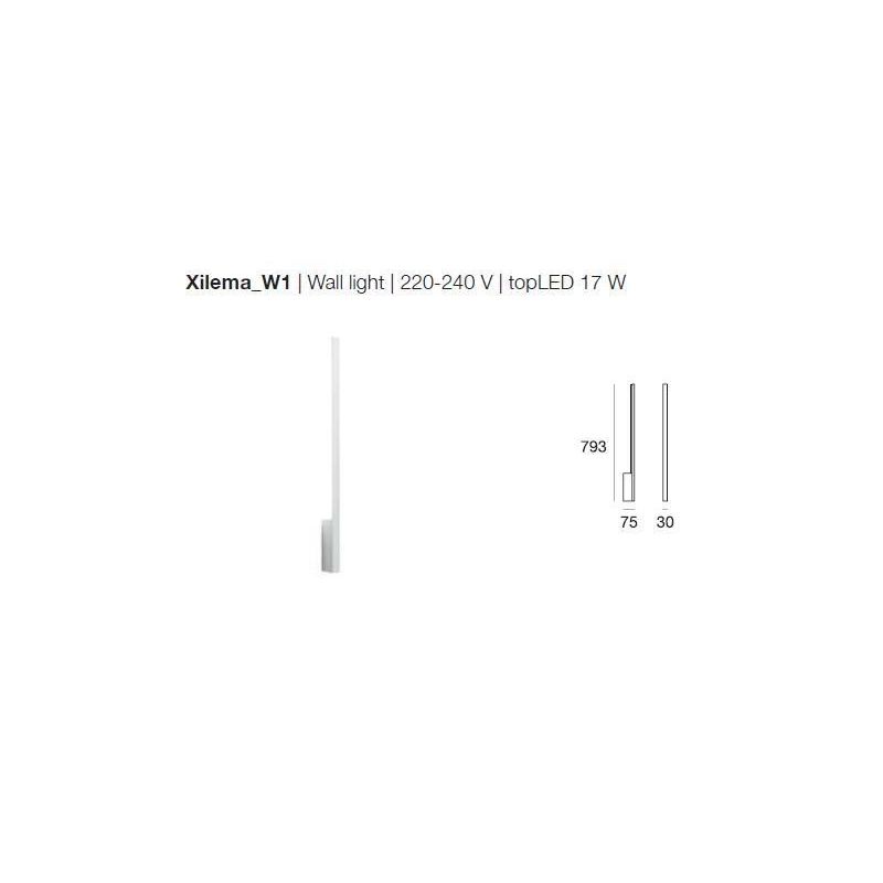 XILEMA W1 APPLIQUE BIANCA O ALLUMINIO LUCIDO LED 17W 3000K LINEA LIGHT MODERNO STILNOVO MA&DE - Cristalensi Shop Online