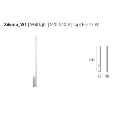 XILEMA W1 APPLIQUE BIANCA O ALLUMINIO LUCIDO LED 17W 3000K LINEA LIGHT MODERNO STILNOVO MA&DE - Cristalensi Shop Online