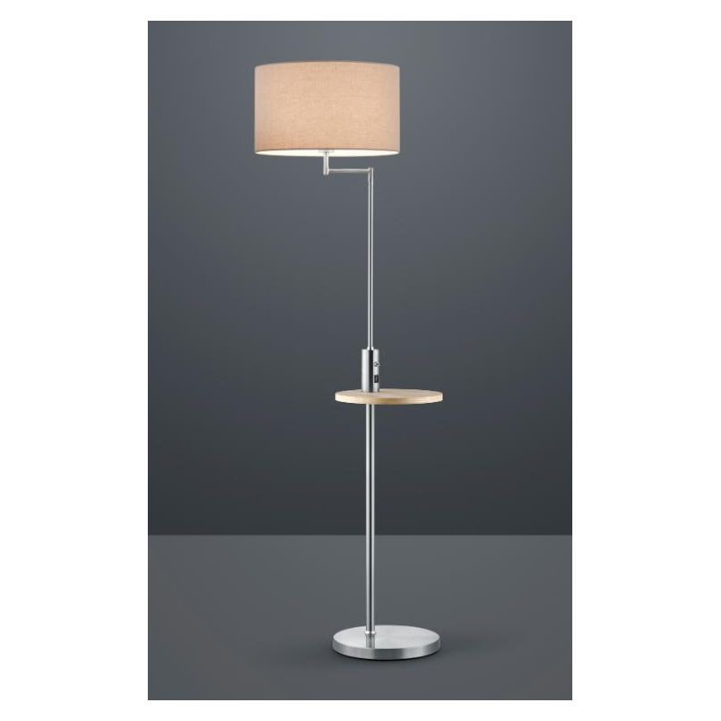 CLAAS PIANTANA MODERNA CON SNODO,MENSOLA E PORTA USB IN METALLO NERO O NICHEL CON PARALUME TESSUTO TRIO LIGHTING - Cristalensi S