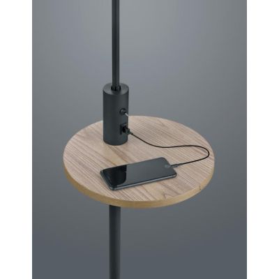 CLAAS PIANTANA MODERNA CON SNODO,MENSOLA E PORTA USB IN METALLO NERO O NICHEL CON PARALUME TESSUTO TRIO LIGHTING - Cristalensi S