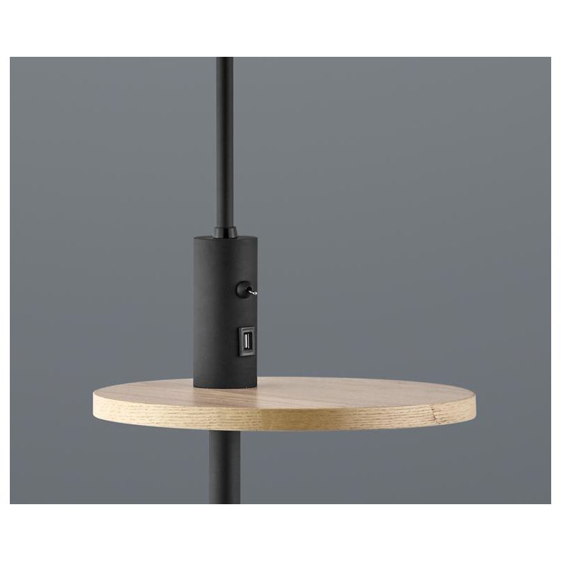 CLAAS PIANTANA MODERNA CON SNODO,MENSOLA E PORTA USB IN METALLO NERO O NICHEL CON PARALUME TESSUTO TRIO LIGHTING - Cristalensi S