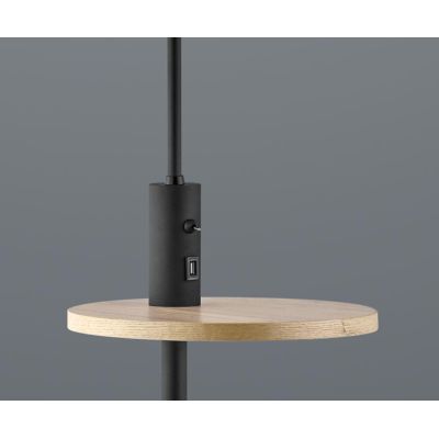 CLAAS PIANTANA MODERNA CON SNODO,MENSOLA E PORTA USB IN METALLO NERO O NICHEL CON PARALUME TESSUTO TRIO LIGHTING - Cristalensi S