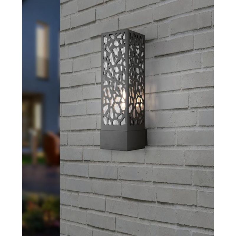 COOPER APPLIQUE ORIGINALE DA ESTERNI IP44 DESIGN MODERNO ANTRACITE ATTACCO E27 TRIO LIGHTING - Cristalensi Shop Online