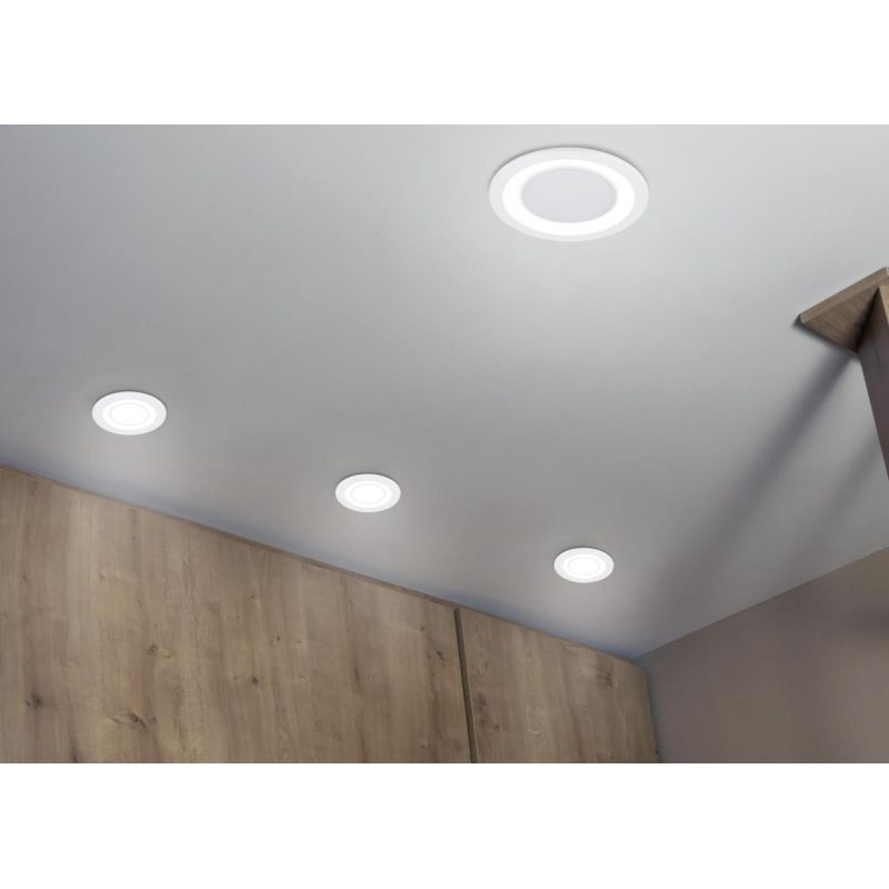 CORE FARETTO DA INCASSO IN PLASTICA NERA BIANCA O CROMO LED 5W LUCE 3000K ACCENSIONI SEPARATE TRIO LIGHTING - Cristalensi Shop O