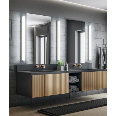 FABIO LAMPADA DA SPECCHIO IN METALLO NERO O CROMO IP44 LED 20W LUCE 3000K LARGHEZZA CM 120 TRIO LIGHTING - Cristalensi Shop Onli