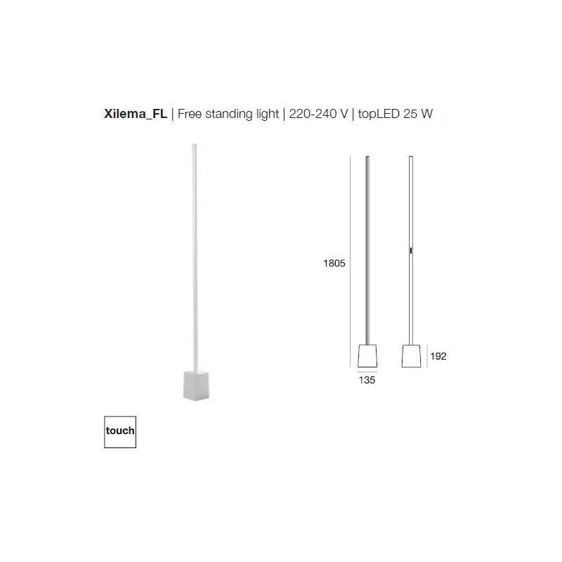 XILEMA FL LAMPADA DA TERRA BIANCA O ALLUMINIO A LED 25W 3000K DI STILNOVO STILNOVO MA&DE - Cristalensi Shop Online
