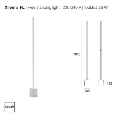 XILEMA FL LAMPADA DA TERRA BIANCA O ALLUMINIO A LED 25W 3000K DI STILNOVO STILNOVO MA&DE - Cristalensi Shop Online