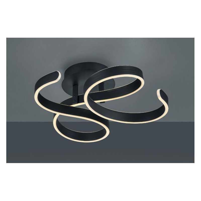 FRANCIS PLAFONIERA LED 40W VORTICI MODERNA LUCE 3000K BIANCA ANTRACITE ALLUMINIO DIMMERABILE TRIO LIGHTING - Cristalensi Shop On