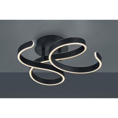 FRANCIS PLAFONIERA LED 40W VORTICI MODERNA LUCE 3000K BIANCA ANTRACITE ALLUMINIO DIMMERABILE TRIO LIGHTING - Cristalensi Shop On