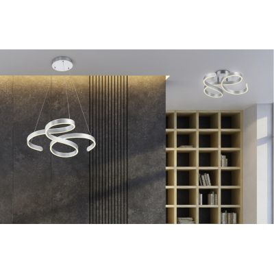 FRANCIS PLAFONIERA LED 40W VORTICI MODERNA LUCE 3000K BIANCA ANTRACITE ALLUMINIO DIMMERABILE TRIO LIGHTING - Cristalensi Shop On