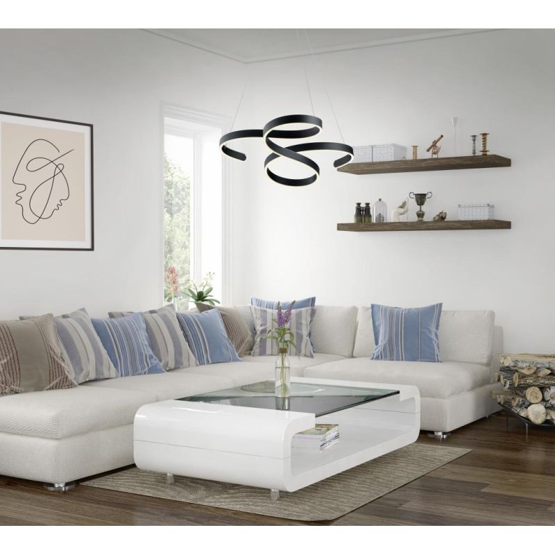 FRANCIS LAMPADARIO A SOSPENSIONE LED 52W MODERNO LUCE 3000K BIANCA ANTRACITE ALLUMINIO DIMMERABILE TRIO LIGHTING - Cristalensi S