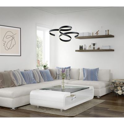FRANCIS LAMPADARIO A SOSPENSIONE LED 52W MODERNO LUCE 3000K BIANCA ANTRACITE ALLUMINIO DIMMERABILE TRIO LIGHTING - Cristalensi S