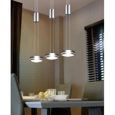 FRANKLIN SOSPENSIONE A TRE LUCI CON SALISCENDI 3 FINITURE LED 27W DIMMERABILE TRIO LIGHTING - Cristalensi Shop Online