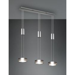 FRANKLIN SOSPENSIONE A TRE LUCI CON SALISCENDI 3 FINITURE LED 27W DIMMERABILE TRIO LIGHTING - Cristalensi Shop Online