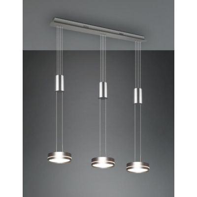 FRANKLIN SOSPENSIONE A TRE LUCI CON SALISCENDI 3 FINITURE LED 27W DIMMERABILE TRIO LIGHTING - Cristalensi Shop Online