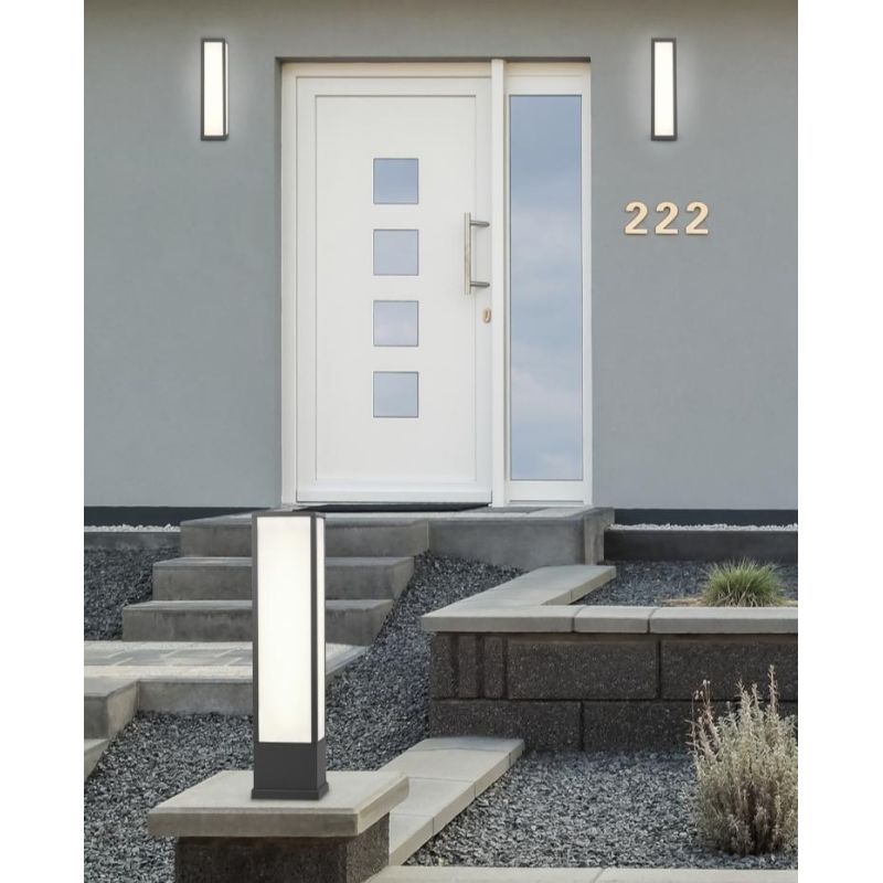 FUERTE PALETTO DA ESTERNO MODERNO COLORE ANTRACITE IP54 LED 15W LUCE 3000K TRIO LIGHTING - Cristalensi Shop Online