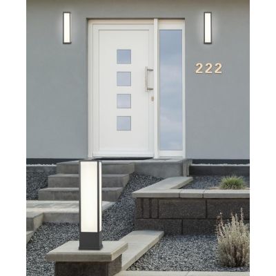 FUERTE PALETTO DA ESTERNO MODERNO COLORE ANTRACITE IP54 LED 15W LUCE 3000K TRIO LIGHTING - Cristalensi Shop Online