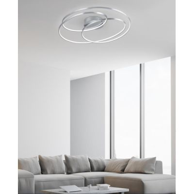 GALE PLAFONIERA DESIGN MODERNO TRE CERCHI LED 38W DIMMERABILE 3 COLORI TRIO LIGHTING - Cristalensi Shop Online