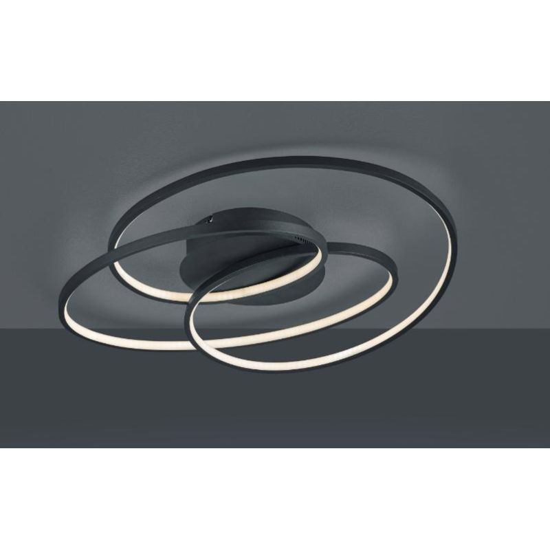 GALE PLAFONIERA DESIGN MODERNO TRE CERCHI LED 38W DIMMERABILE 3 COLORI TRIO LIGHTING - Cristalensi Shop Online