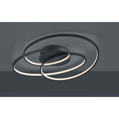 GALE PLAFONIERA DESIGN MODERNO TRE CERCHI LED 38W DIMMERABILE 3 COLORI TRIO LIGHTING - Cristalensi Shop Online